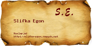 Slifka Egon névjegykártya
